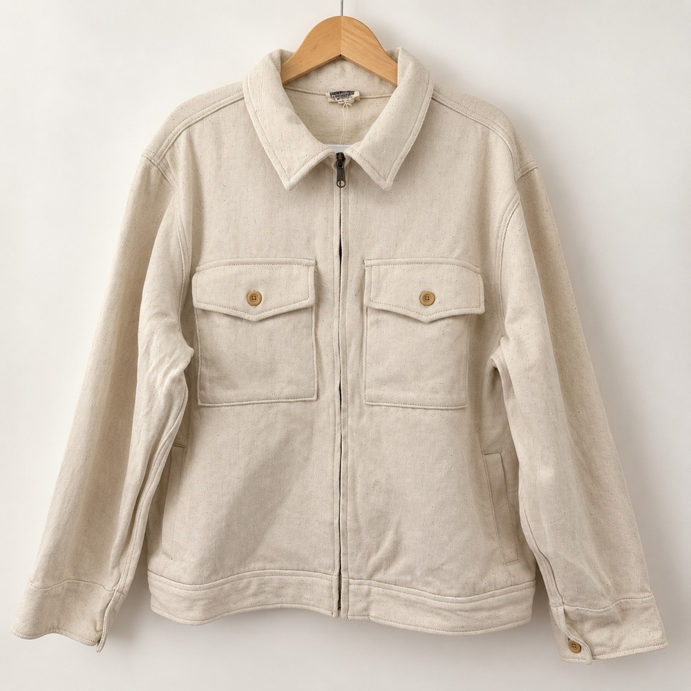 Patagonia Mens Large Handwoven Organic Cotton Station Jacket Natural Undyed $349